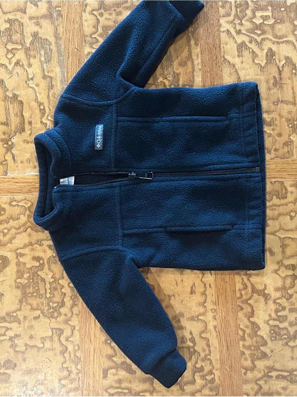 Columbia Black Fleece Jacket with Blue Accent